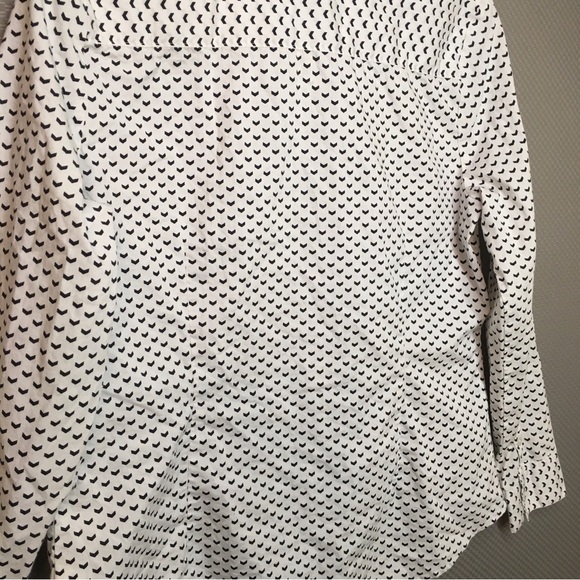 APT.9 Button Up Shirt Women's Size Large Long Sleeve White / Blue Casual - Picture 6 of 10